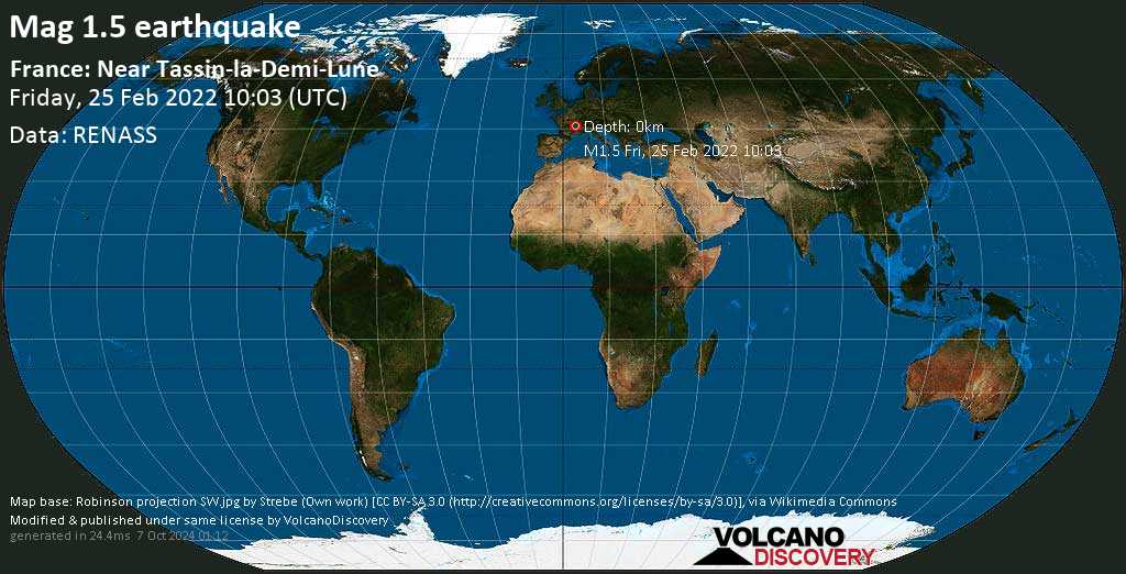 Sainte Lune France Map Informe Sismo: Sismo Muy Débil Mag. 1.5 - 22 Km W Of Sainte-Foy-Les-Lyon,  France, Viernes, 25 Feb 2022 11:03 (Gmt +1)