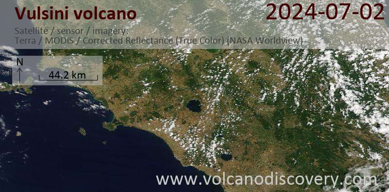 Vulsini satellite image Terra (NASA)